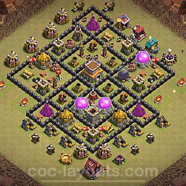 Die Anti 2 Sterne Clan War Base RH8 + Link, Anti Alles 2024 - COC Rathaus Level 8 Kriegsbase (CK / CW) - #128