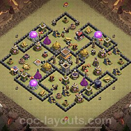 Die Anti 3 Sterne Clan War Base RH8 + Link, Hybrid 2023 - COC Rathaus Level 8 Kriegsbase (CK / CW) - #13