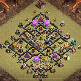 TH8 Anti 3 Stars CWL War Base Plan with Link, Anti Everything, Copy Town Hall 8 Design 2025, #134