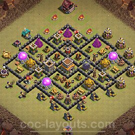 Die Anti 3 Sterne Clan War Base RH8 + Link, Anti Alles 2025 - COC Rathaus Level 8 Kriegsbase (CK / CW) - #135