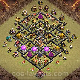 TH8 Anti 2 Stars CWL War Base Plan with Link, Anti Everything, Copy Town Hall 8 Design 2025, #136