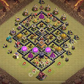 Die Anti 2 Sterne Clan War Base RH8 + Link, Anti Alles 2025 - COC Rathaus Level 8 Kriegsbase (CK / CW) - #136