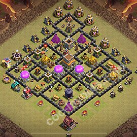 TH8 War Base Plan with Link, Anti Air / Dragon, Hybrid, Copy Town Hall 8 CWL Design 2025, #138