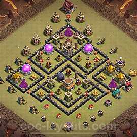 Die Maximal Clan War Base RH8 + Link 2025 - COC Rathaus Level 8 Kriegsbase (CK / CW) - #139