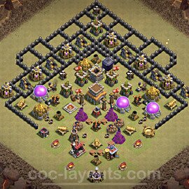 TH8 Anti 3 Stars CWL War Base Plan with Link, Anti Everything, Copy Town Hall 8 Design 2023, #14