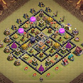 TH8 Anti 2 Stars CWL War Base Plan with Link, Anti Everything, Copy Town Hall 8 Design 2025, #143