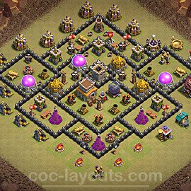 Die Clan War Base RH8 + Link, Anti Air / Dragon, Hybrid 2025 - COC Rathaus Level 8 Kriegsbase (CK / CW) - #145