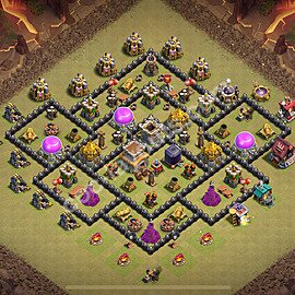 TH8 War Base Plan with Link, Anti Air / Dragon, Hybrid, Copy Town Hall 8 CWL Design 2025, #145