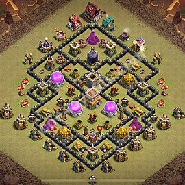 Ustawienie baza wojskowa TH8 z linkiem, Anty Wszystko - Ratusz poziom 8 - COC 2025 - #149