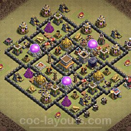 TH8 Max Levels CWL War Base Plan with Link, Anti 3 Stars, Copy Town Hall 8 Design, #16