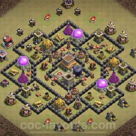 TH8 War Base Plan with Link, Anti 2 Stars, Hybrid, Copy Town Hall 8 CWL Design 2023, #17