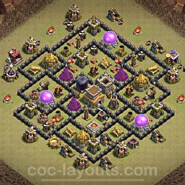 TH8 Max Levels CWL War Base Plan with Link, Anti 2 Stars, Copy Town Hall 8 Design, #2