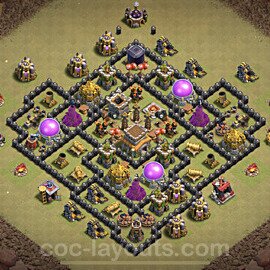 TH8 Max Levels CWL War Base Plan with Link, Anti 3 Stars, Anti Everything, Copy Town Hall 8 Design 2023, #28