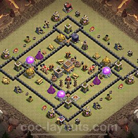 TH8 Max Levels CWL War Base Plan with Link, Hybrid, Copy Town Hall 8 Design 2021, #41