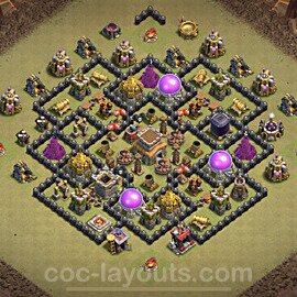 Die Anti 3 Sterne Clan War Base RH8 + Link, Hybrid 2023 - COC Rathaus Level 8 Kriegsbase (CK / CW) - #43