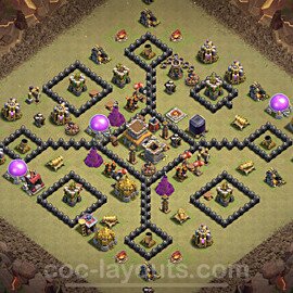 Municipio livello 8 Base di Guerra + Link, Anti Air / Dragon - Miglior Disposizione Villaggio COC 2023 TH8 - #5