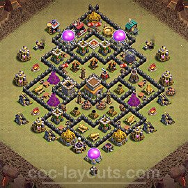 Die Anti 3 Sterne Clan War Base RH8 + Link, Anti Alles 2023 - COC Rathaus Level 8 Kriegsbase (CK / CW) - #62