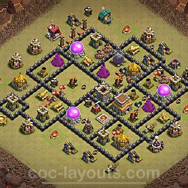 Die Clan War Base RH8 + Link, Hybrid 2023 - COC Rathaus Level 8 Kriegsbase (CK / CW) - #69