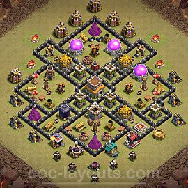 Die Anti 2 Sterne Clan War Base RH8 + Link, Anti Alles 2024 - COC Rathaus Level 8 Kriegsbase (CK / CW) - #76