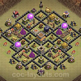 Die Maximal Clan War Base RH8 + Link, Anti Alles, Hybrid 2023 - COC Rathaus Level 8 Kriegsbase (CK / CW) - #8