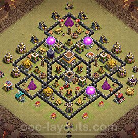 Municipio livello 8 Base di Guerra + Link, Anti Air / Dragon - Anti 2 Stelle Disposizione Villaggio COC 2024 TH8 - #83