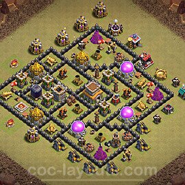 TH8 Anti 2 Stars CWL War Base Plan with Link, Anti Everything, Copy Town Hall 8 Design 2024, #86