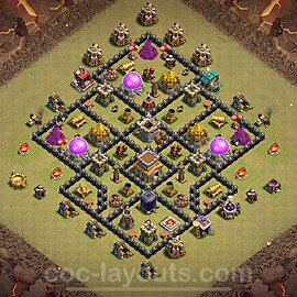 Die Maximal Clan War Base RH8 + Link, Anti Alles 2024 - COC Rathaus Level 8 Kriegsbase (CK / CW) - #94