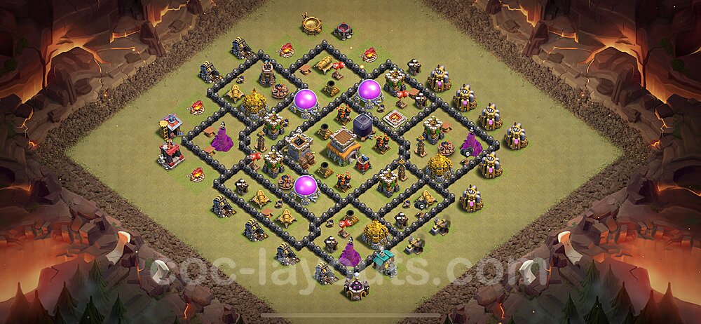 TH8 War Base Plan with Link, Anti Everything, Copy Town Hall 8 CWL Design 2024, #100