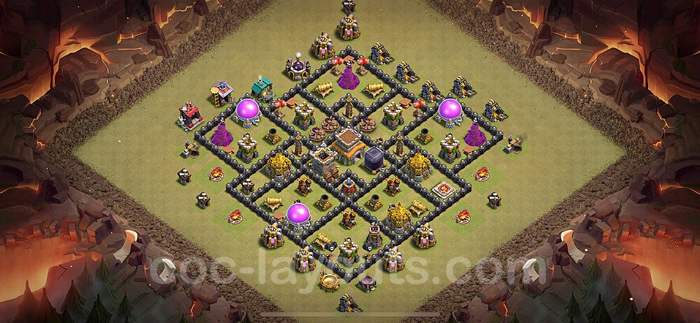 Die Maximal Clan War Base RH8 + Link, Anti Alles 2024 - COC Rathaus Level 8 Kriegsbase (CK / CW) - #108