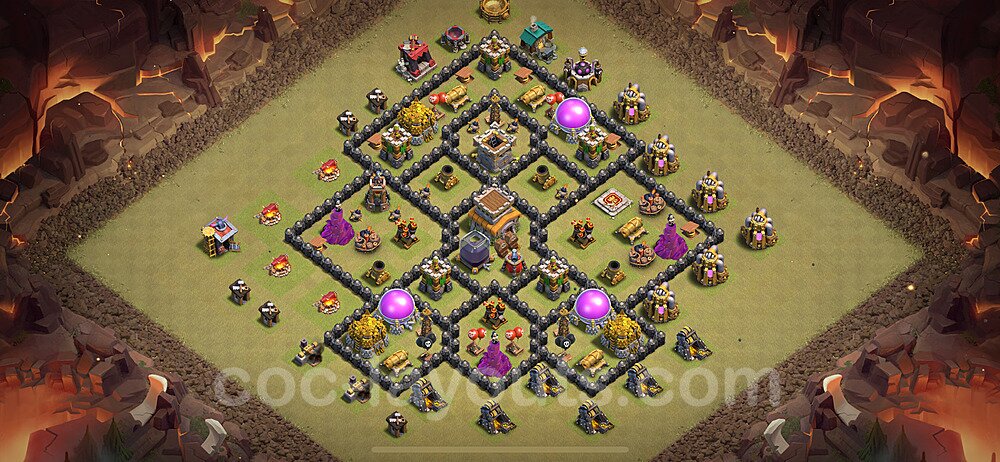 TH8 War Base Plan with Link, Copy Town Hall 8 CWL Design 2024, #116