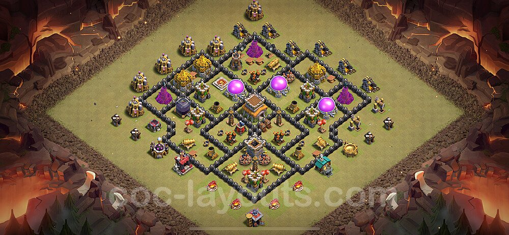 Die Anti 3 Sterne Clan War Base RH8 + Link, Anti Alles 2024 - COC Rathaus Level 8 Kriegsbase (CK / CW) - #126