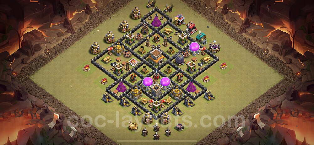 TH8 Anti 2 Stars CWL War Base Plan with Link, Anti Everything, Copy Town Hall 8 Design 2024, #128