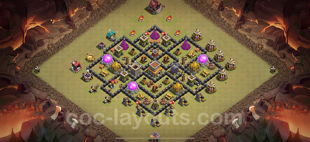 Die Anti 3 Sterne Clan War Base RH8 + Link, Anti Alles 2025 - COC Rathaus Level 8 Kriegsbase (CK / CW) - #135