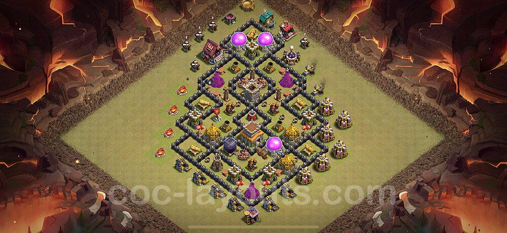 Die Maximal Clan War Base RH8 + Link, Anti Alles 2025 - COC Rathaus Level 8 Kriegsbase (CK / CW) - #137