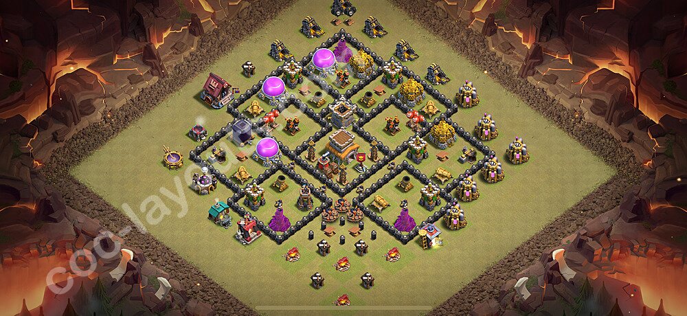 TH8 Anti 3 Stars CWL War Base Plan with Link, Anti Everything, Copy Town Hall 8 Design 2025, #140