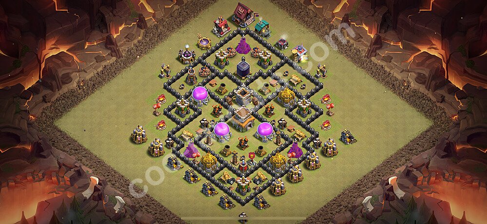 TH8 Anti 2 Stars CWL War Base Plan with Link, Anti Everything, Copy Town Hall 8 Design 2026, #149