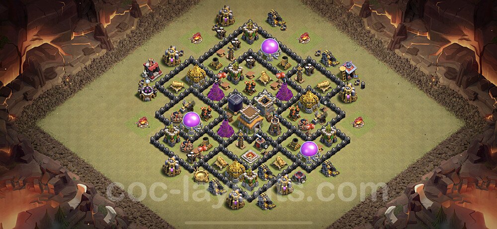 Die Maximal Clan War Base RH8 + Link, Anti 2 Sterne - COC Rathaus Level 8 Kriegsbase (CK / CW) - #2