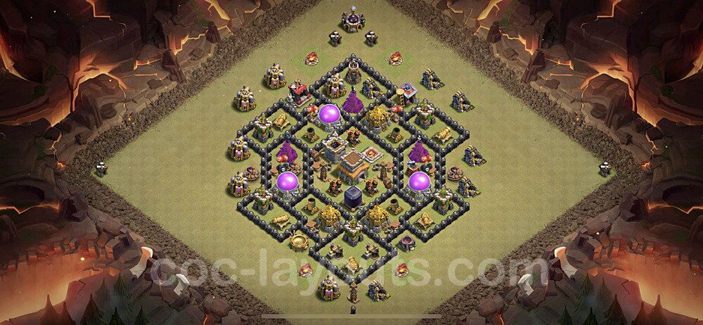 TH8 Max Levels CWL War Base Plan with Link, Anti Everything, Copy Town Hall 8 Design, #26