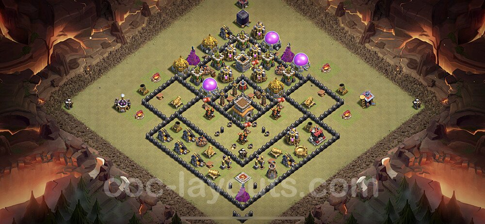 TH8 Max Levels CWL War Base Plan with Link, Anti Everything, Copy Town Hall 8 Design 2023, #39