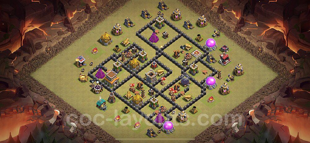 Die Clan War Base RH8 + Link 2024 - COC Rathaus Level 8 Kriegsbase (CK / CW) - #64