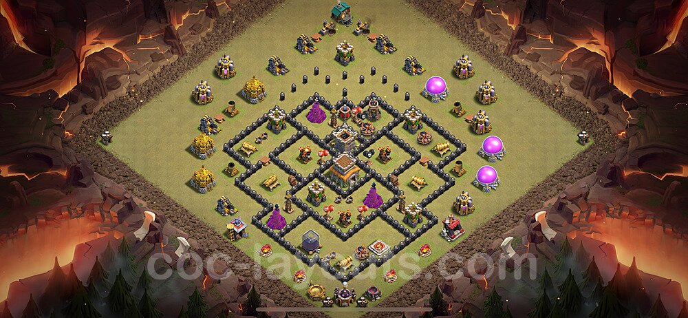 TH8 Max Levels CWL War Base Plan with Link, Copy Town Hall 8 Design 2024, #67