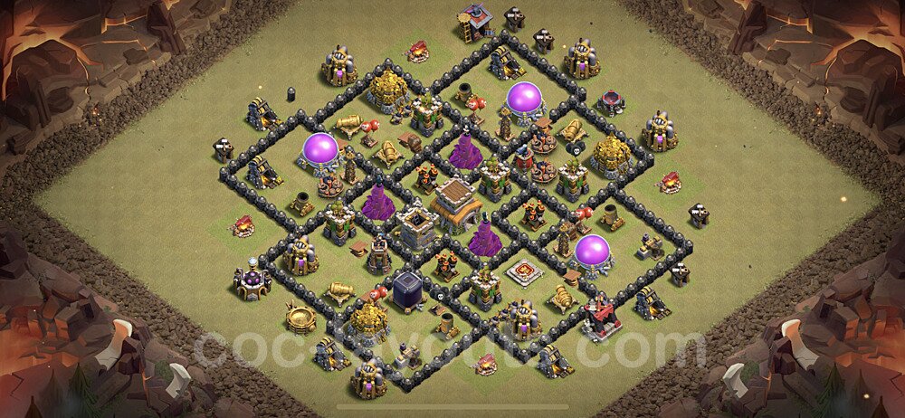 TH8 Max Levels CWL War Base Plan with Link, Anti 3 Stars, Anti Everything, Copy Town Hall 8 Design 2023, #7