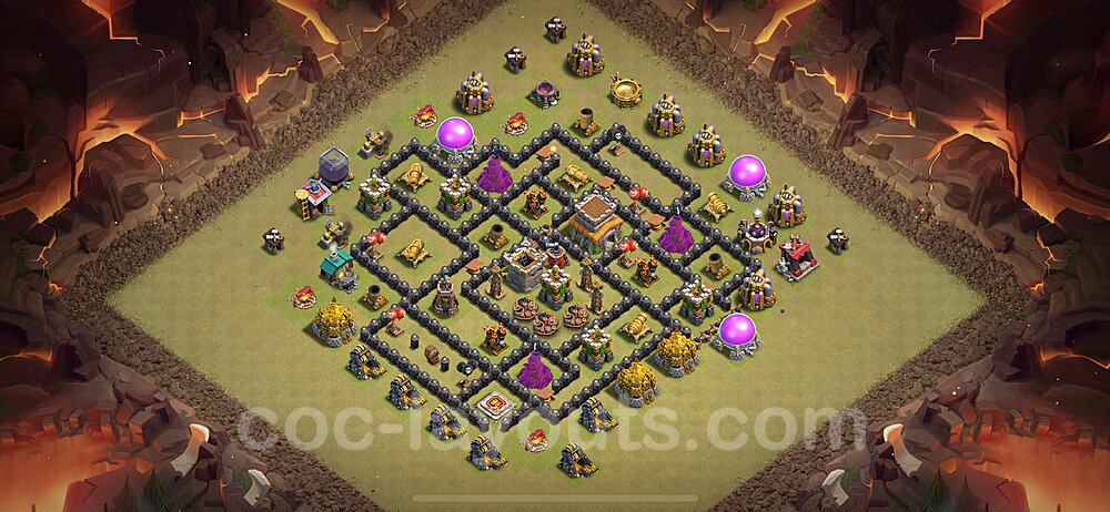 TH8 Max Levels CWL War Base Plan with Link, Anti 3 Stars, Copy Town Hall 8 Design 2024, #70