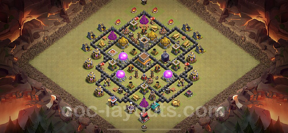 Die Clan War Base RH8 + Link, Anti Alles, Hybrid 2024 - COC Rathaus Level 8 Kriegsbase (CK / CW) - #81