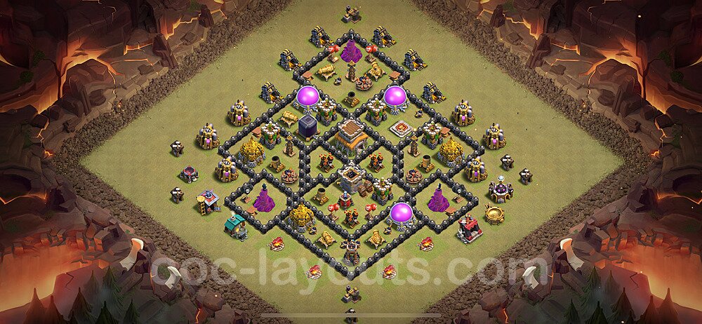 Municipio livello 8 Base di Guerra + Link, Anti Air / Dragon - Anti 2 Stelle Disposizione Villaggio COC 2024 TH8 - #83