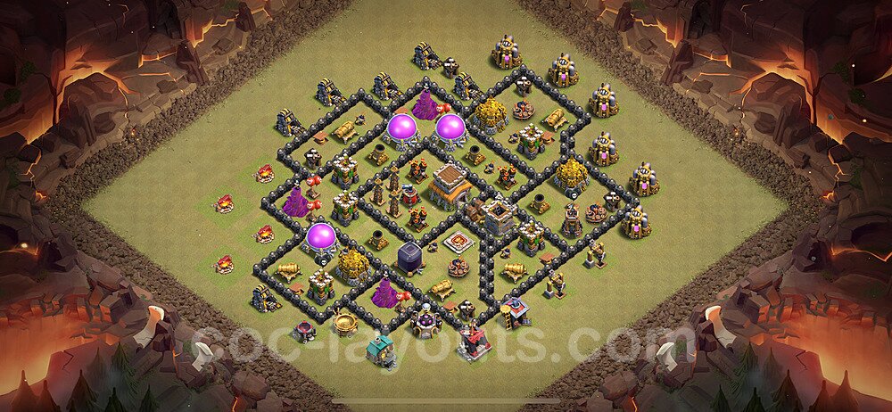 TH8 War Base Plan with Link, Copy Town Hall 8 CWL Design 2024, #93