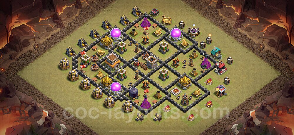 TH8 War Base Plan with Link, Copy Town Hall 8 CWL Design 2024, #95