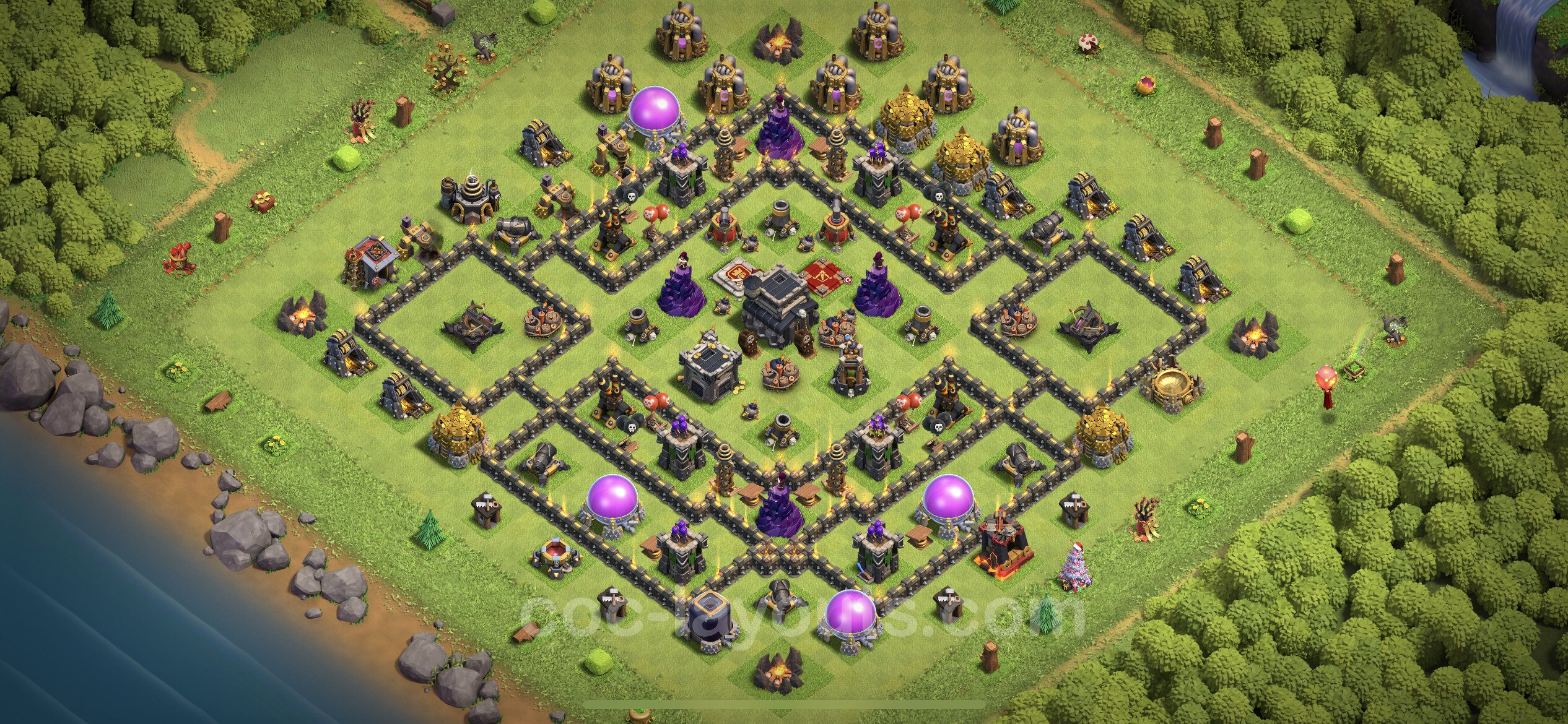 Unbeatable Base TH9 with Link, Anti Everything - best plan / Anti Loot / de...