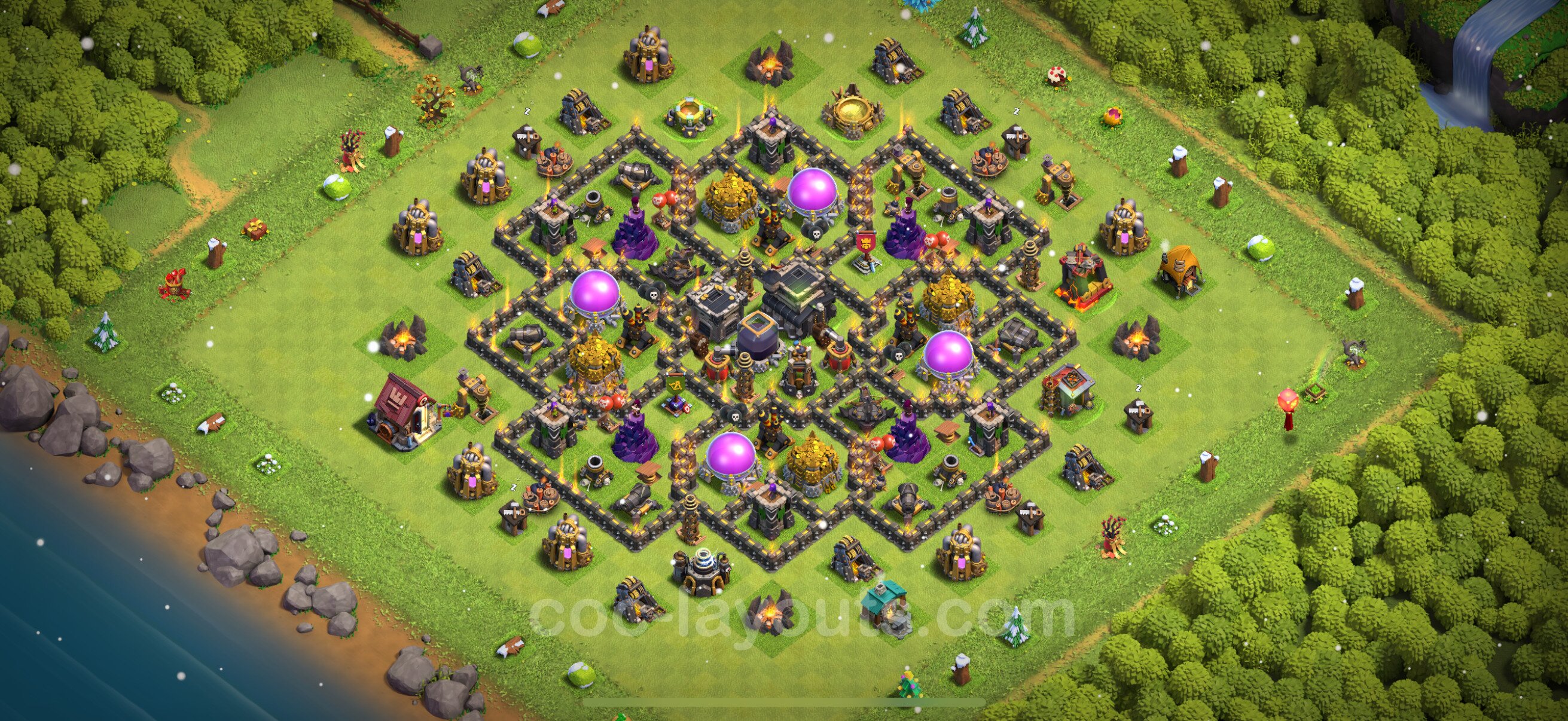 Best Anti 2 Stars Base TH9 with Link, Hybrid 2023 - Town Hall Level 9 ...