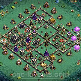 TH9 Trophy Base Plan with Link, Copy Town Hall 9 Base Design 2023, #168